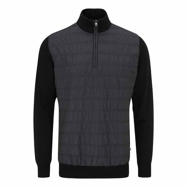 Ping Connell Men's Hybrid Quarter Zip Sweater - Black