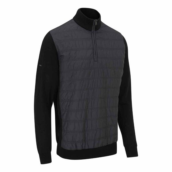 Ping Connell Men's Hybrid Quarter Zip Sweater - Black