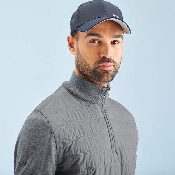 Ping Connell Men's Hybrid Quarter Zip Sweater - French Grey Marl