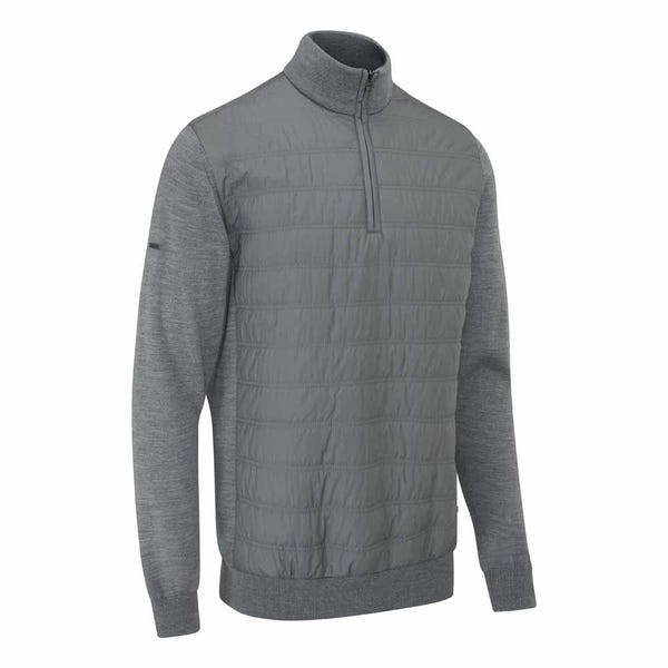 Ping Connell Men's Hybrid Quarter Zip Sweater - French Grey Marl