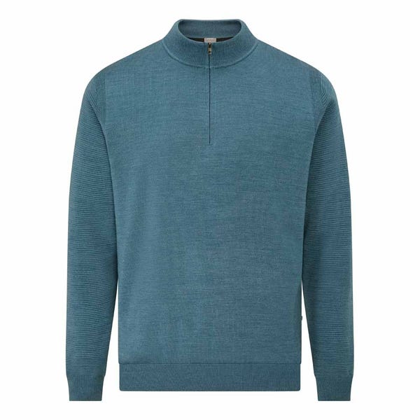 Ping Croy Men's Lined Half Zip Sweater - Blue Fusion Marl