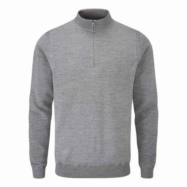 ping Croy Men's Lined Half Zip Sweater - French Grey Marl