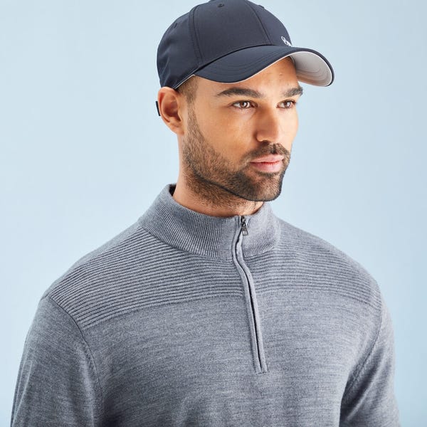 Ping Dorset Men's Quarter Zip Sweater - French Grey Marl