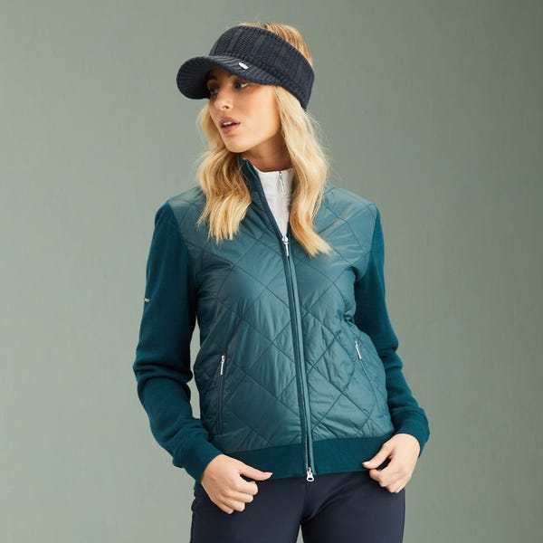 ping Elspeth Ladies Hybrid Full Zip Sweater - Emerald