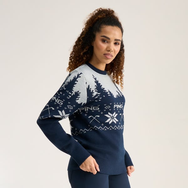 Ping Festive Mr. PING Christmas Jumper - Oxford Blue/Pearl Grey