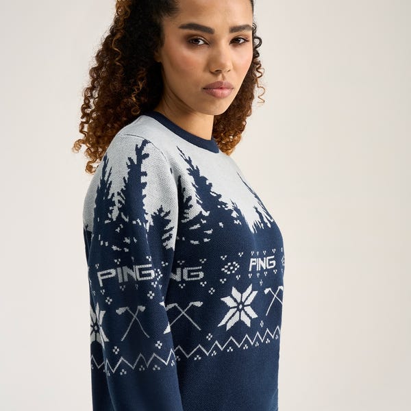 Ping Festive Mr. PING Christmas Jumper - Oxford Blue/Pearl Grey