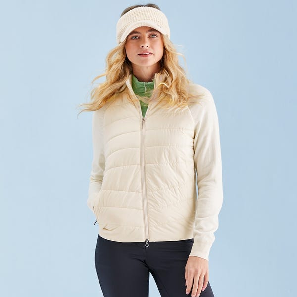 ping Fran Ladies Hybrid Full Zip Jacket - Chalk/Egret