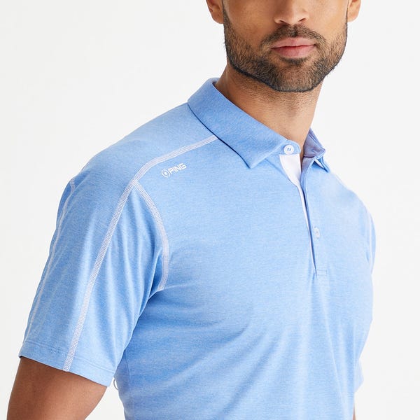 Ping Fynn Men's Heathered Polo Shirt - Cornflower Blue Marl