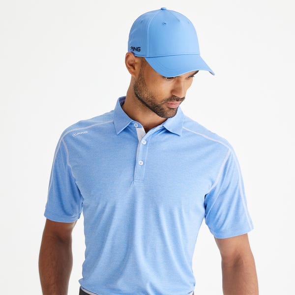 Ping Fynn Men's Heathered Polo Shirt - Cornflower Blue Marl