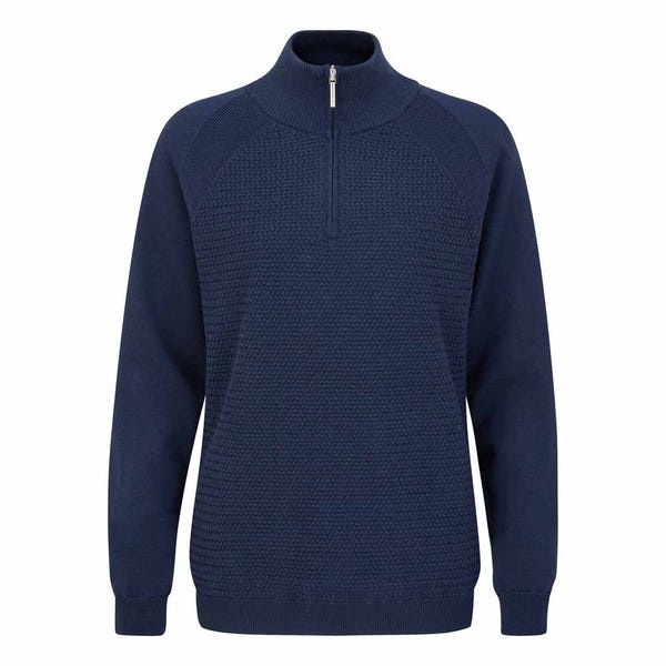 ping Hartley Ladies Half Zip Lined Sweater - Oxford Blue