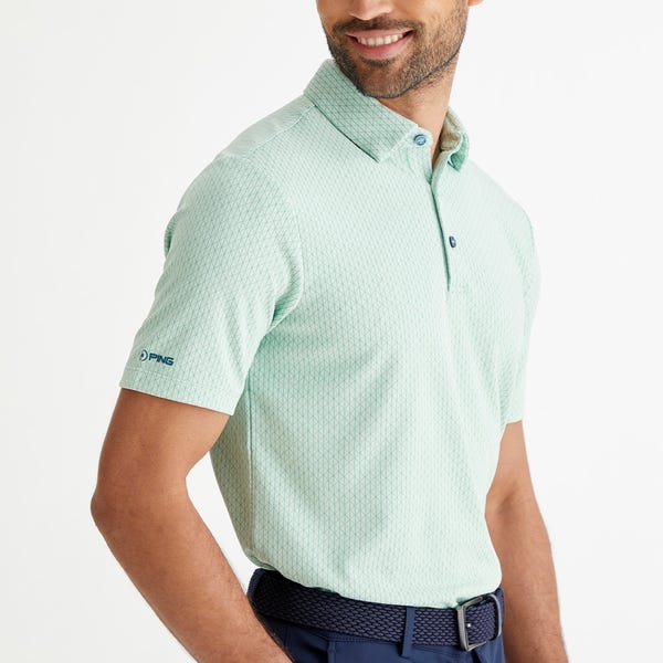 Ping Hershel Men's Diamond Polo Shirt - Misty Green Multi