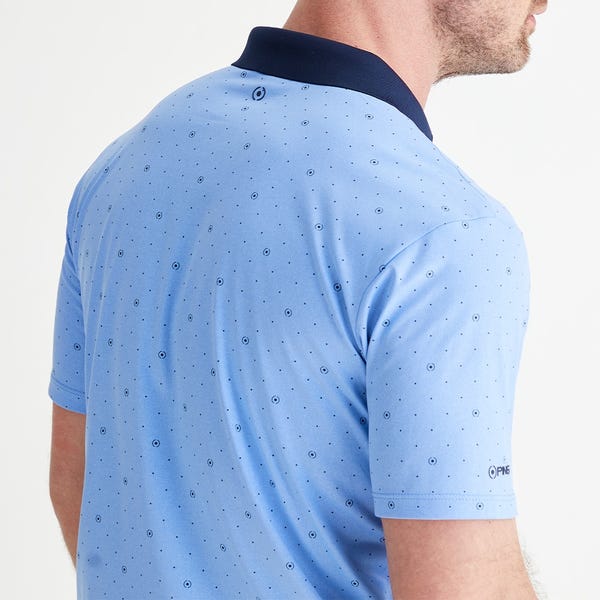 Ping Jared Men's Printed Polo Shirt - Cornflower Blue/Navy