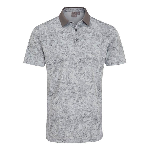 Ping Jared Men's Printed Polo Shirt - Pearl Grey/Rock