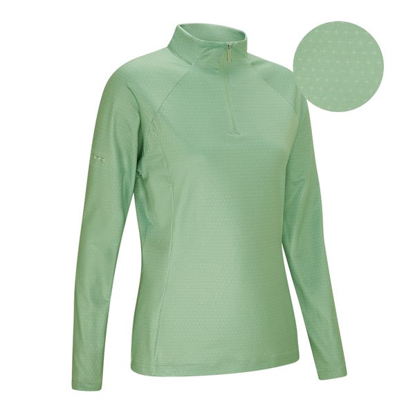 Ping Jasmine Ladies Printed Long Sleeve Top - Eucalyptus Multi