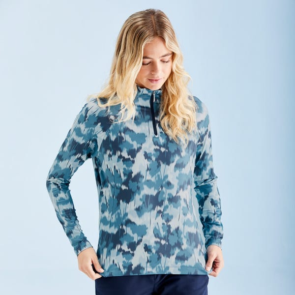 Ping Jasmine Ladies Printed Long Sleeve Top - Navy Multi