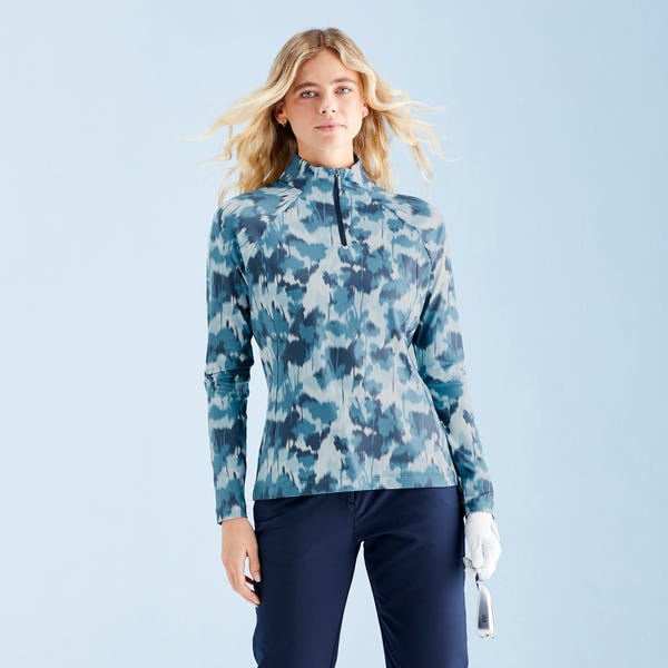 ping Jasmine Ladies Printed Long Sleeve Top - Navy Multi