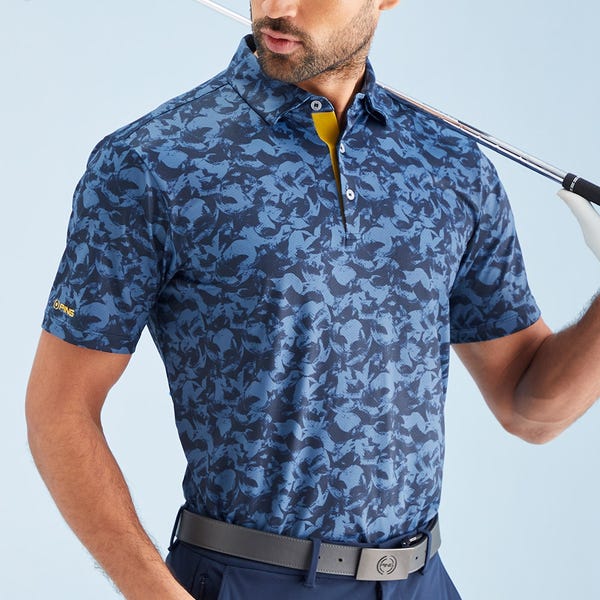 Ping Julian Men's Printed Polo Shirt - Blue Fusion Multi