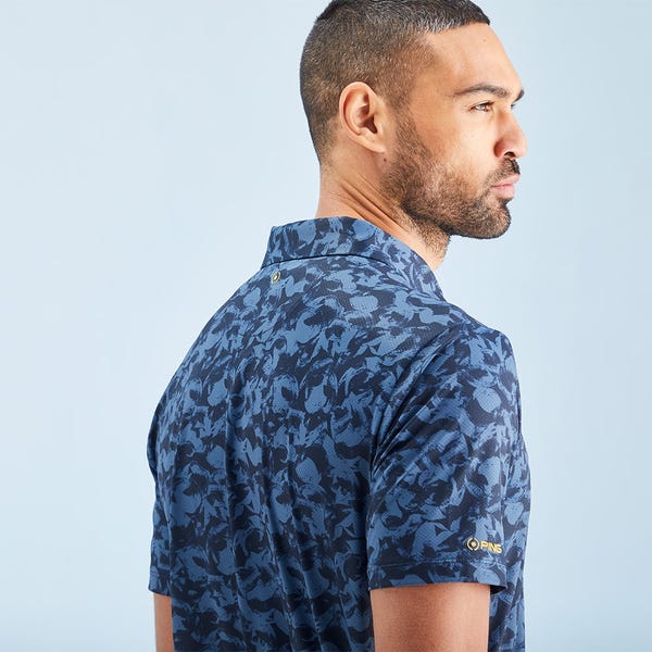 Ping Julian Men's Printed Polo Shirt - Blue Fusion Multi