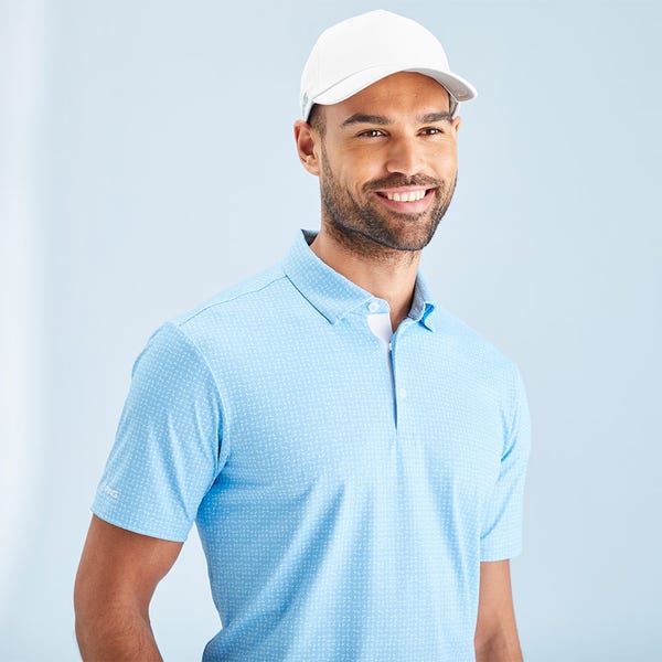 Ping Julian Men's Printed Polo Shirt - Crystal Blue Multi