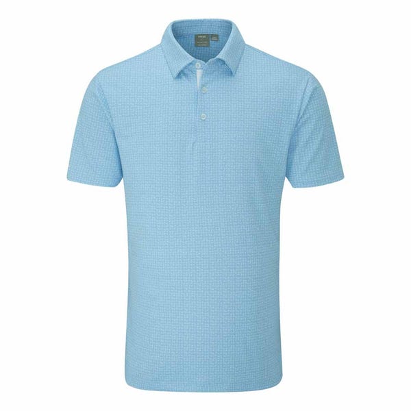 Ping Julian Men's Printed Polo Shirt - Crystal Blue Multi