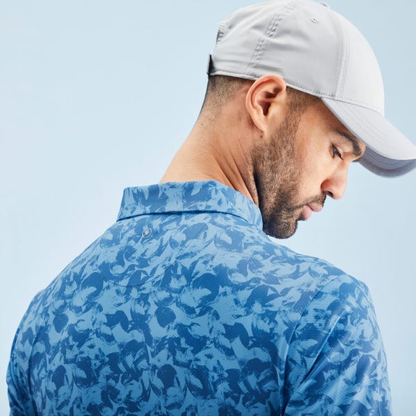 Ping Julian Men's Printed Polo Shirt - Tidal Blue Multi