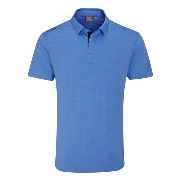 Ping Kenan Men's Textured Polo Shirt - Cornflower Blue