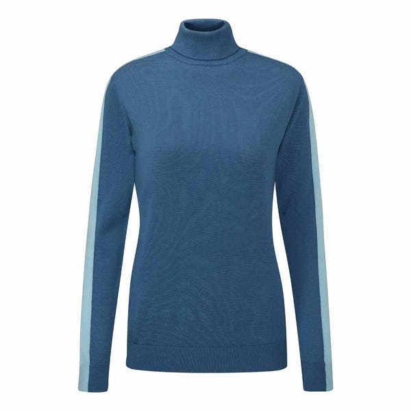 Ping Lockett Ladies Roll Neck Sweater - Blue Fusion/Crystal Blue