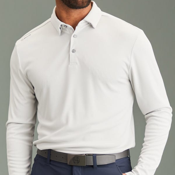 Ping Lockwood Men's Long Sleeve Polo Shirt - Quiet Grey