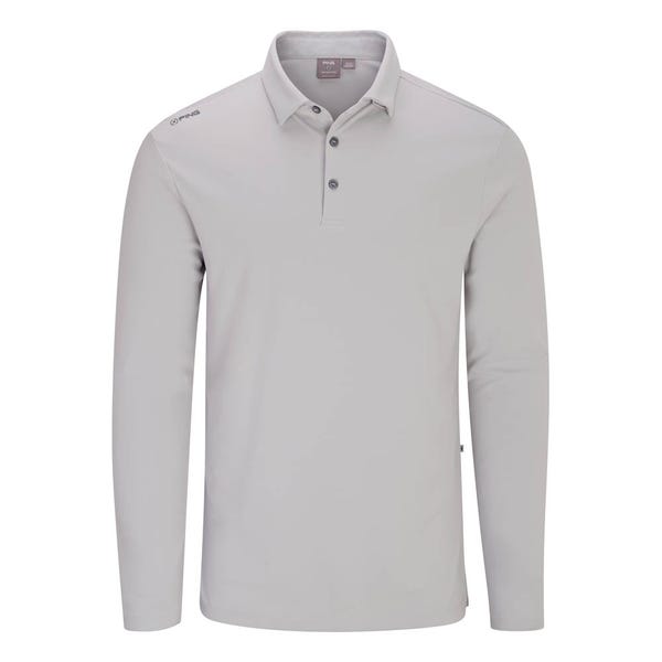 Ping Lockwood Men's Long Sleeve Polo Shirt - Quiet Grey