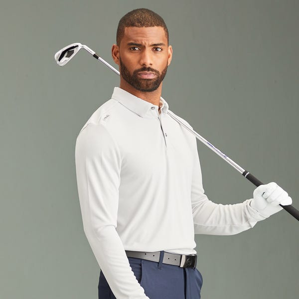 ping Lockwood Men's Long Sleeve Polo Shirt - Quiet Grey