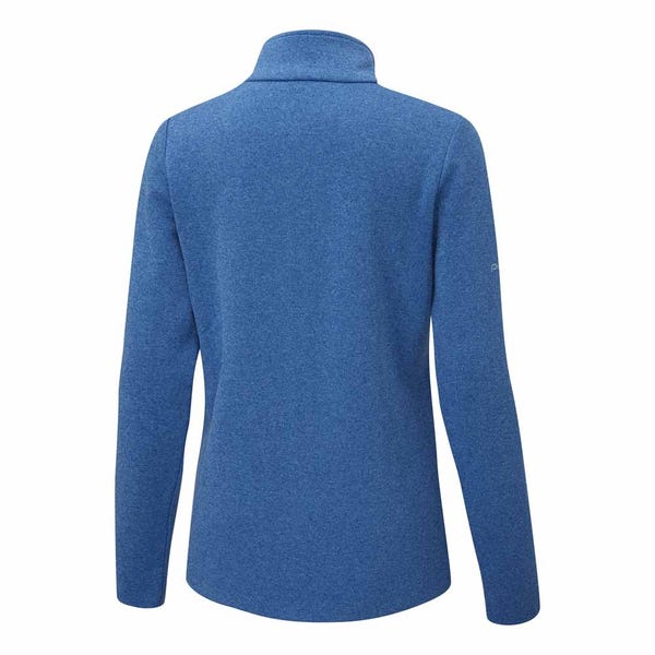 Ping Lyla Ladies Half Zip Ribbed Fleece - Snorkel Blue Marl