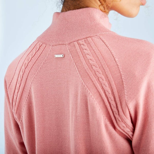 Ping Melodie Ladies Half Zip Lined Sweater - Muted Pink