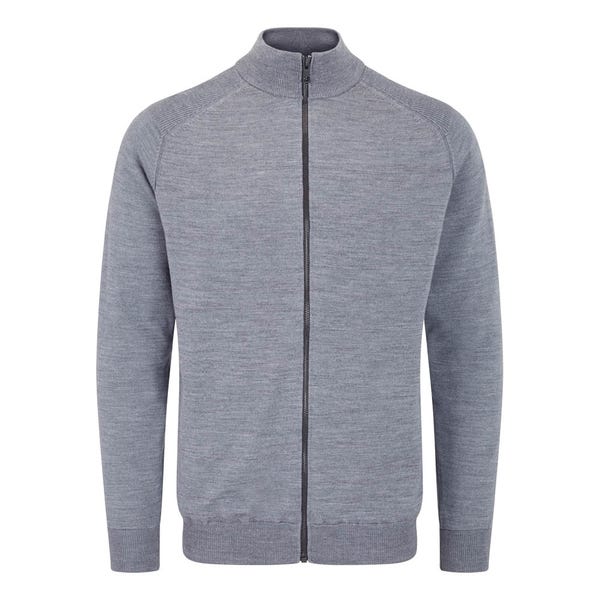 Ping Murphy Men's Lined Full Zip Sweater - French Grey Marl