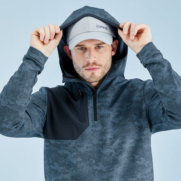 Ping Nexa Men's Hooded Half Zip Fleece - Blue Fusion/Navy
