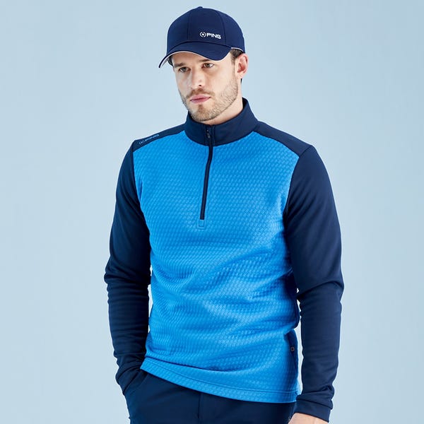 ping Nolan Men's Quarter Zip Fleece - Tidal Blue/Navy