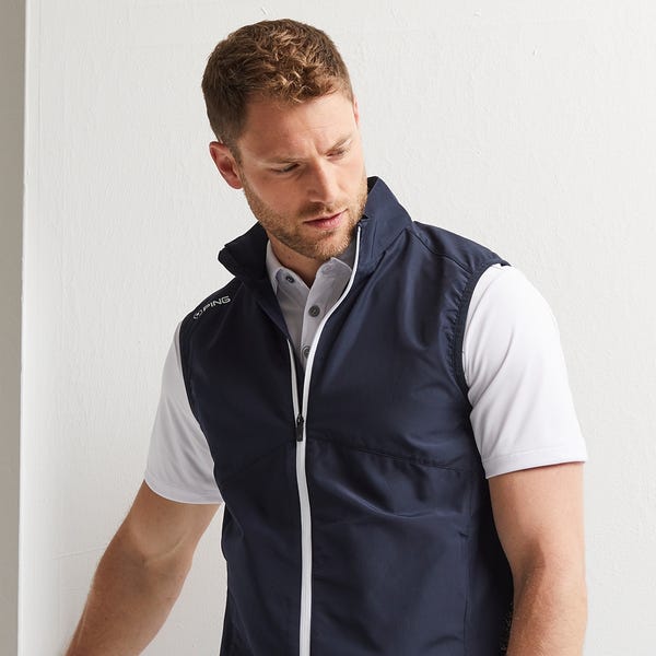 Ping Ashbourne Men's Fleece Vest - Navy/Stormcloud