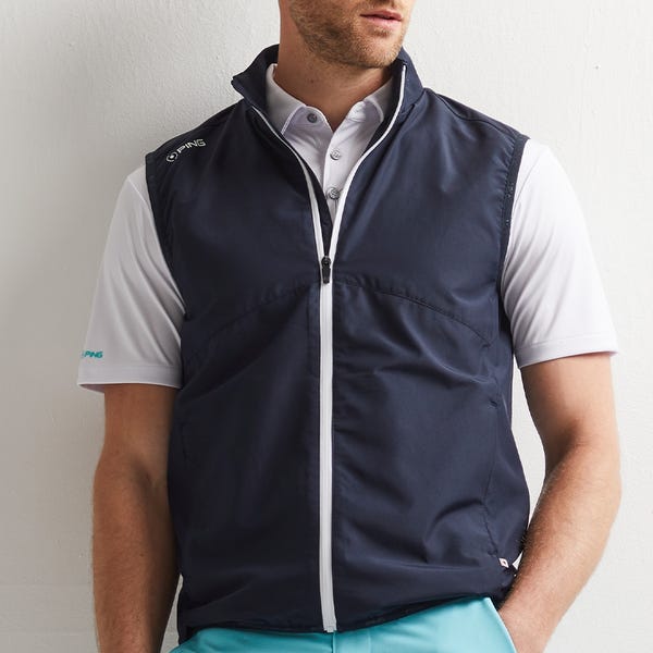Ping Ashbourne Men's Fleece Vest - Navy/Stormcloud
