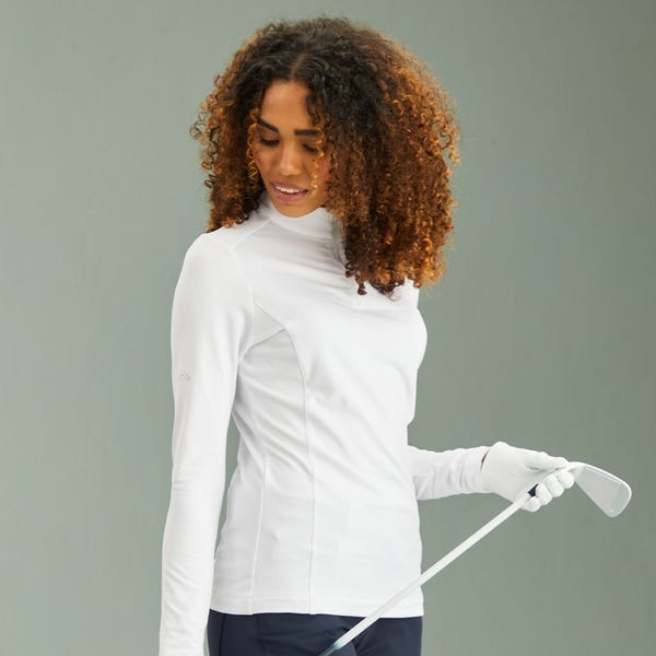 ping Aveline Ladies Long Sleeve Half Zip Top - White