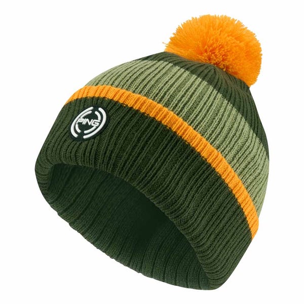 Ping Bassett Striped Knitted Hat - Dark Olive Multi