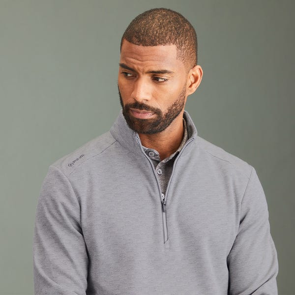 Ping Bexton Men's Half Zip Fleece - Quiet Grey Multi