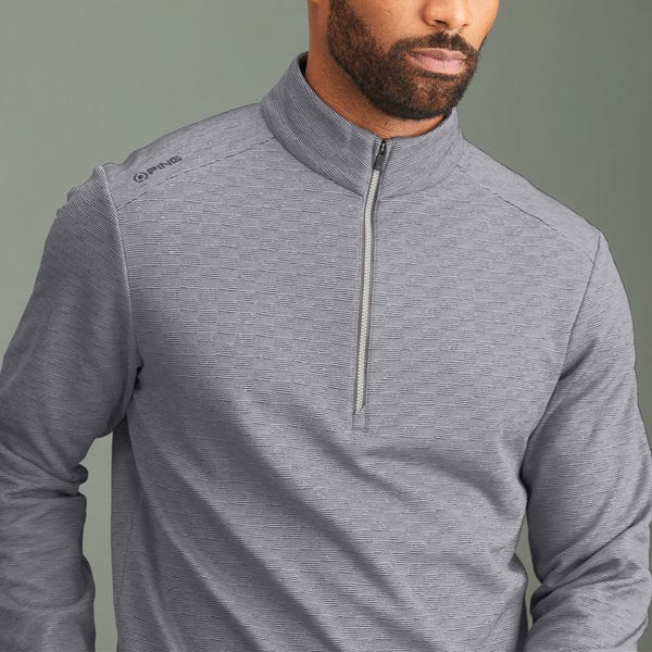 Ping Bexton Men's Half Zip Fleece - Quiet Grey Multi