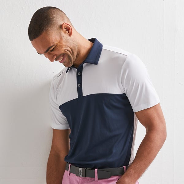 Ping Bodi Men's Colour Block Polo Shirt - Navy/White