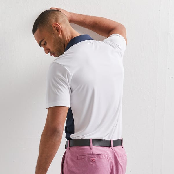 Ping Bodi Men's Colour Block Polo Shirt - Navy/White