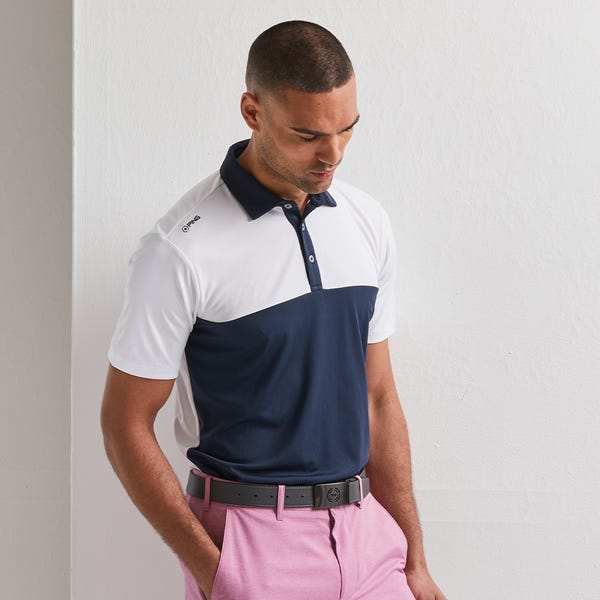 ping Bodi Men's Colour Block Polo Shirt - Navy/White