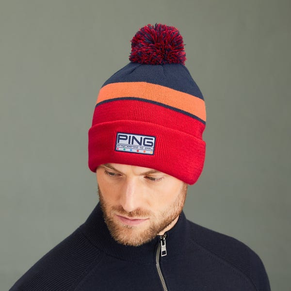 ping Colour Code Men's Bobble Hat - Tomato Red