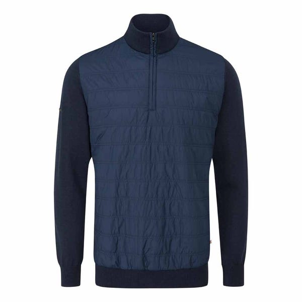 Ping Connell Men's Hybrid Quarter Zip Sweater - Navy