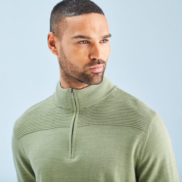 Ping Dorset Men's Quarter Zip Sweater - Lichen Marl