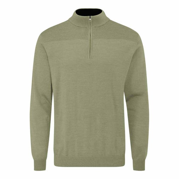 Ping Dorset Men's Quarter Zip Sweater - Lichen Marl