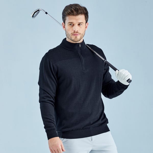 ping Dorset Men's Quarter Zip Sweater - Navy