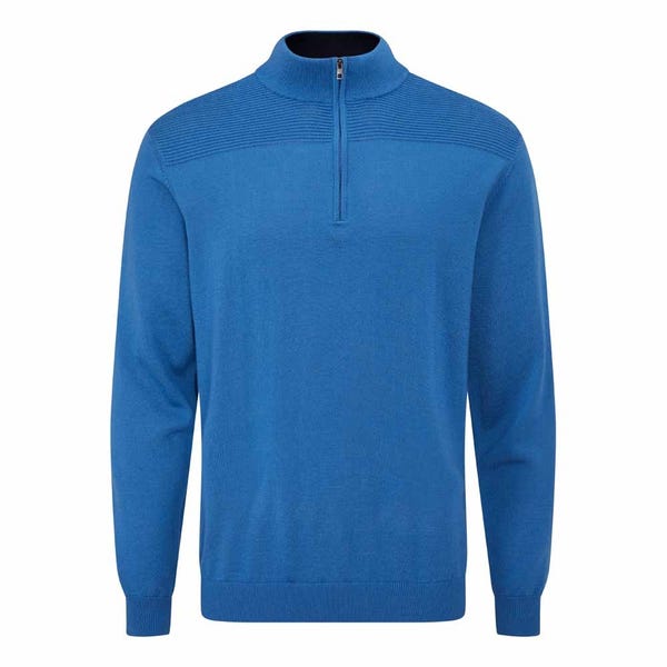 Ping Dorset Men's Quarter Zip Sweater - Tidal Blue